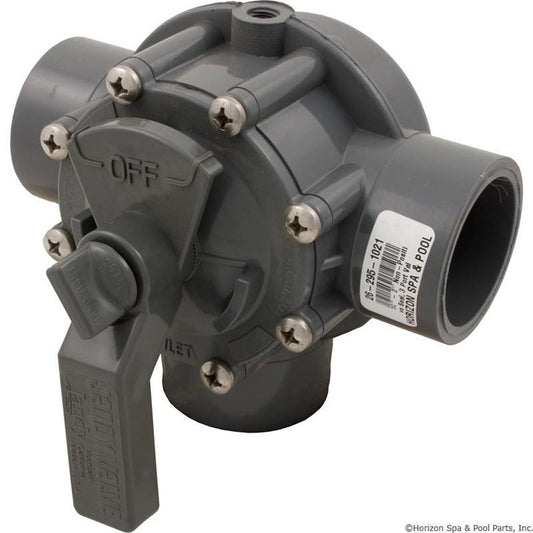 Diverter Valve,Jandy/Zod, 1-1/2"s/2"spg Non-Pos, 3 Port, Gry