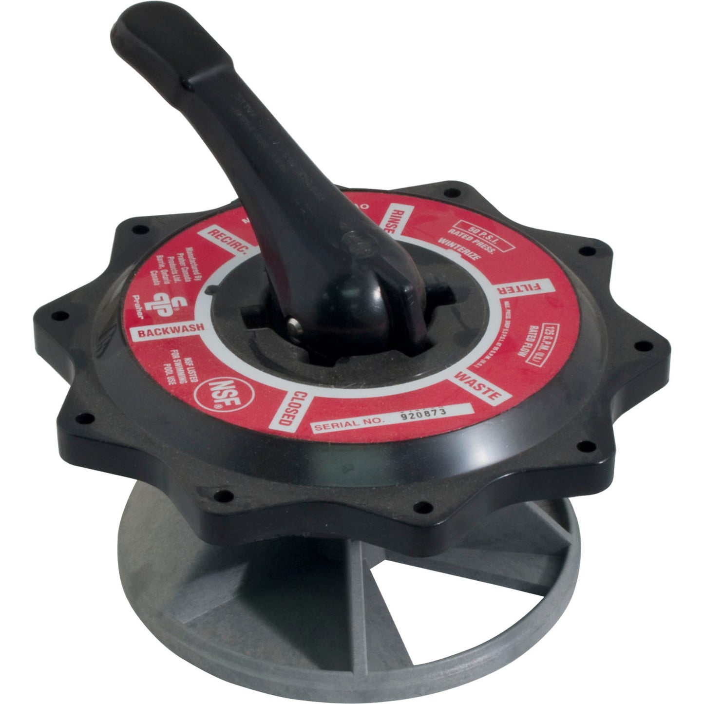 Lid Assembly, Praher ABS Top/Side Mount Valves,2",Blk,125gpm