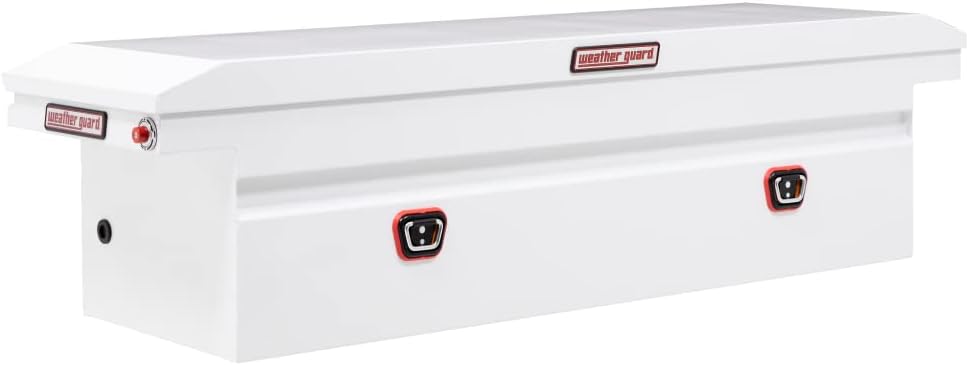 Weather Guard Saddle Truck Tool Box Steel Full Low Profile White