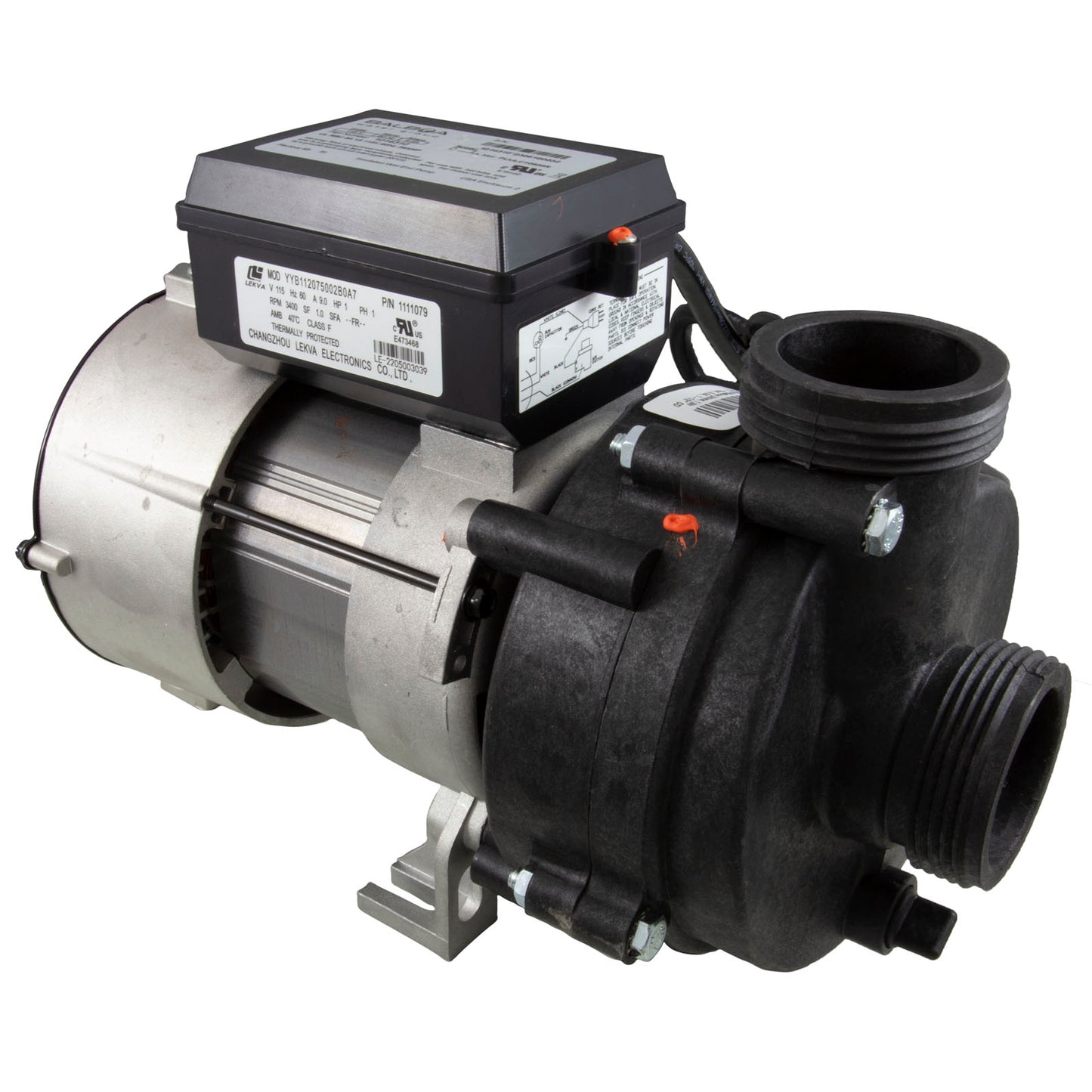 Pump, Vico/Balboa Ultima, 1.0hp, 115v,1-Spd, 9.0A, 1-1/2" CD