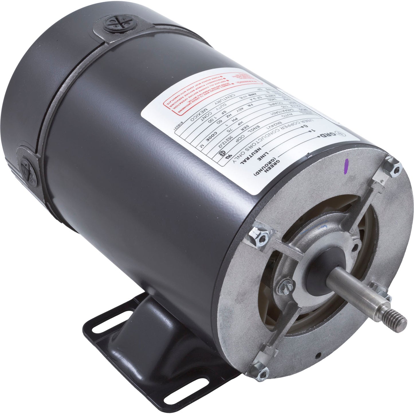 Motor, Century, 0.75 Horsepower, 115v, 1 Speed, 48 Frame