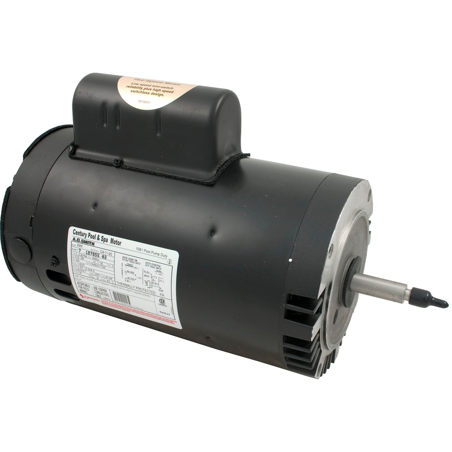 Motor, Century,3.0hp,230v,2-Spd, 56Jfr,C-Face Thd