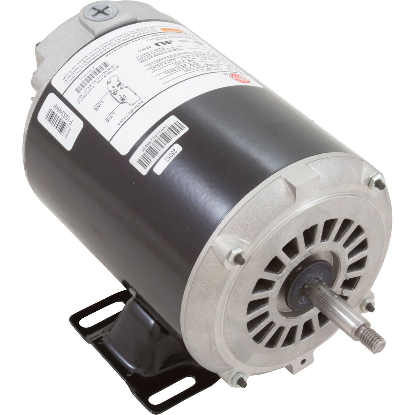 Motor, US Motor, 1.0 Horsepower,ThruBolt,1-Speed,230v, 6.0A