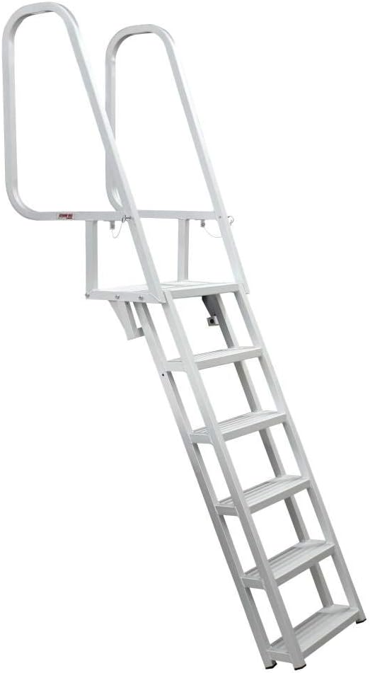 Extreme Max 3005.3919 Deluxe Flip-Up Dock Ladder with Welded Step Assembly - 6-Step