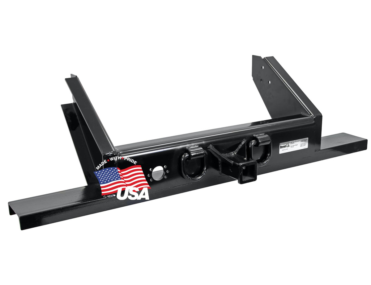 Buyers Products 1809055 Flatbed/Flatbed Dump Hitch Plate Bumper with 2 Inch Receiver, 17,000 MGTW, Pintle Hook Hitch Plate, Flatbed Truck Accessories, Black