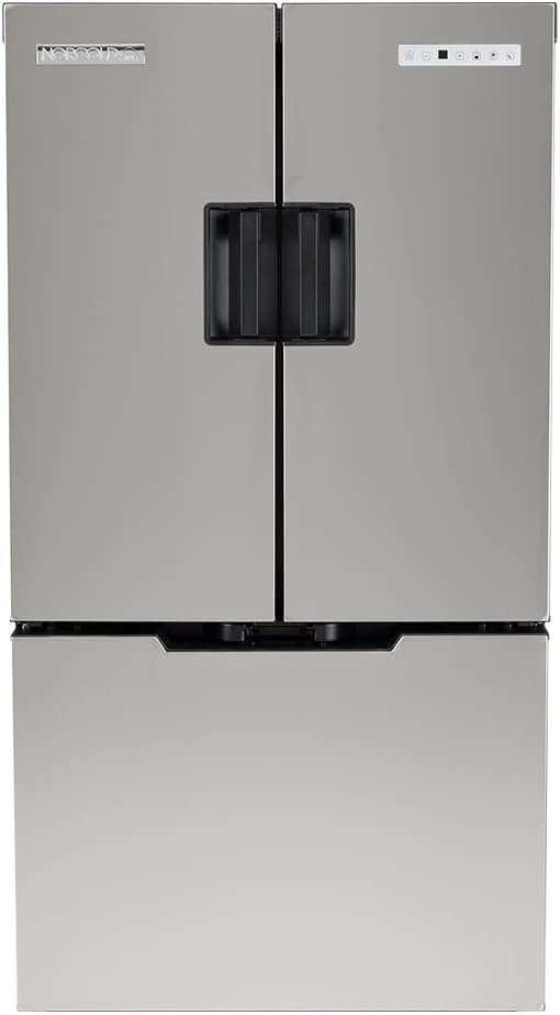 NORCOLD N15DCSS Refrigerator; Dual Compartment 3 Door Refrigerator With Freezer; Permanent; 15 Cubic Foot; 32-3/4 Inch Width x 24 Inch Depth x 63-5/16 Inch Height; 6.5 Amp Draw At 12 Volt DC