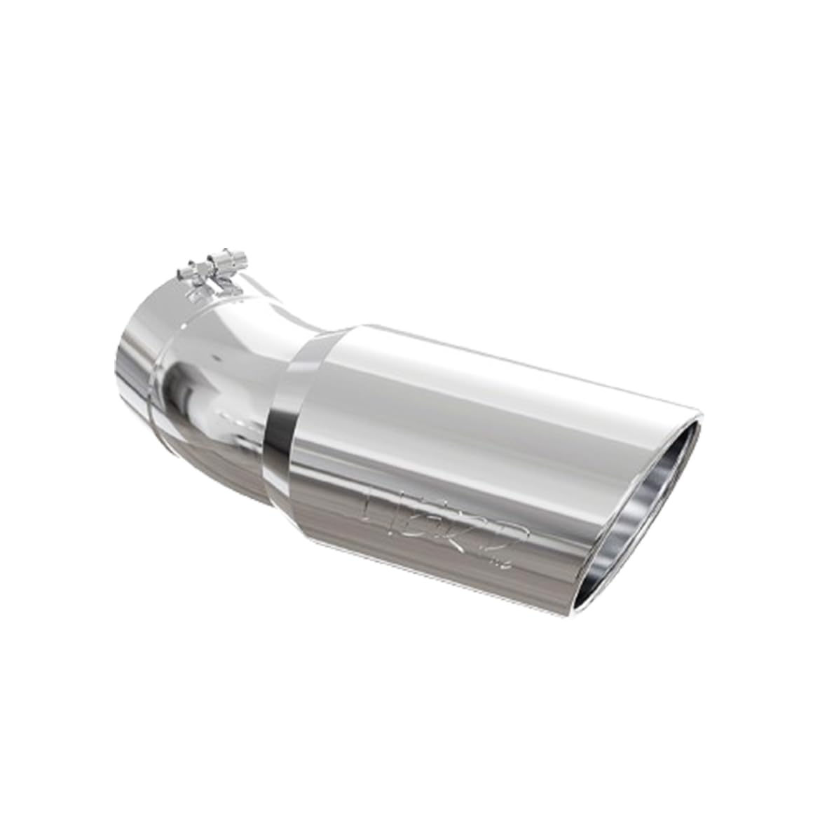 MBRP T5154 T304 Angled Rolled End Tip with 6" O.D., 5" Inlet, 15 1/2" in Length, 30 Degree Bend