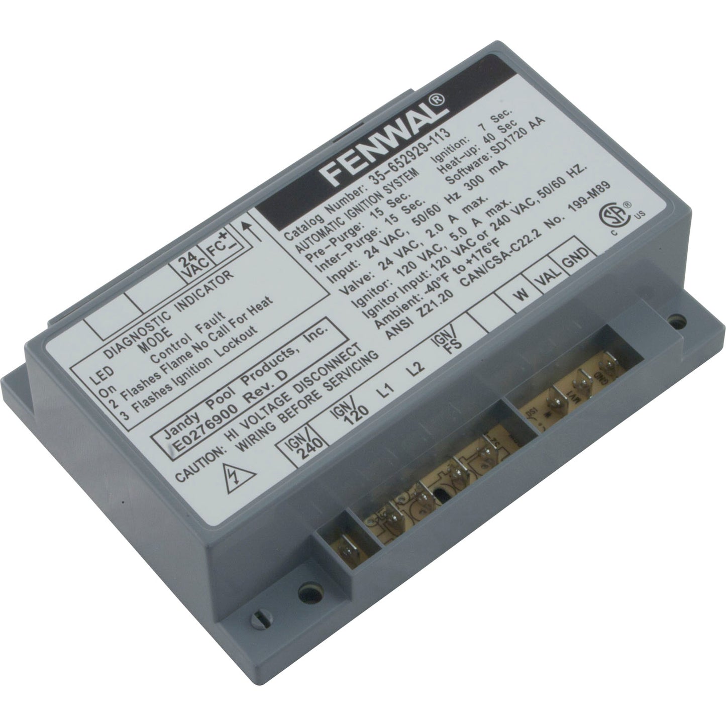 Ignition Control, Zodiac Jandy LRZE