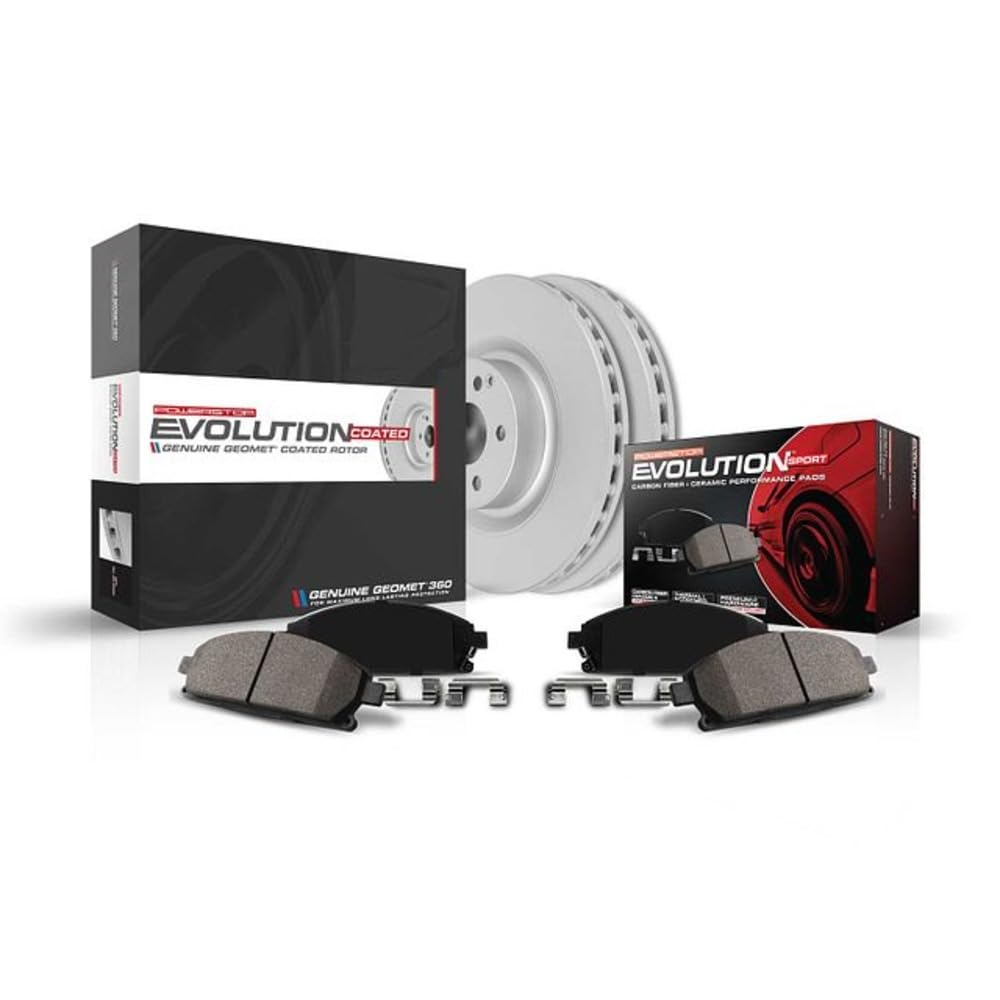 Power Stop CRK8470,Z23 Front Coated Rotor Kit-Coated Brake Rotors, Carbon Ceramic Brake Pads