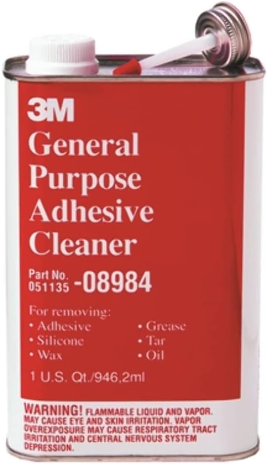 3M 08984 General Purpose Adhesive Remover & Cleaner, Quart, 6-Pack