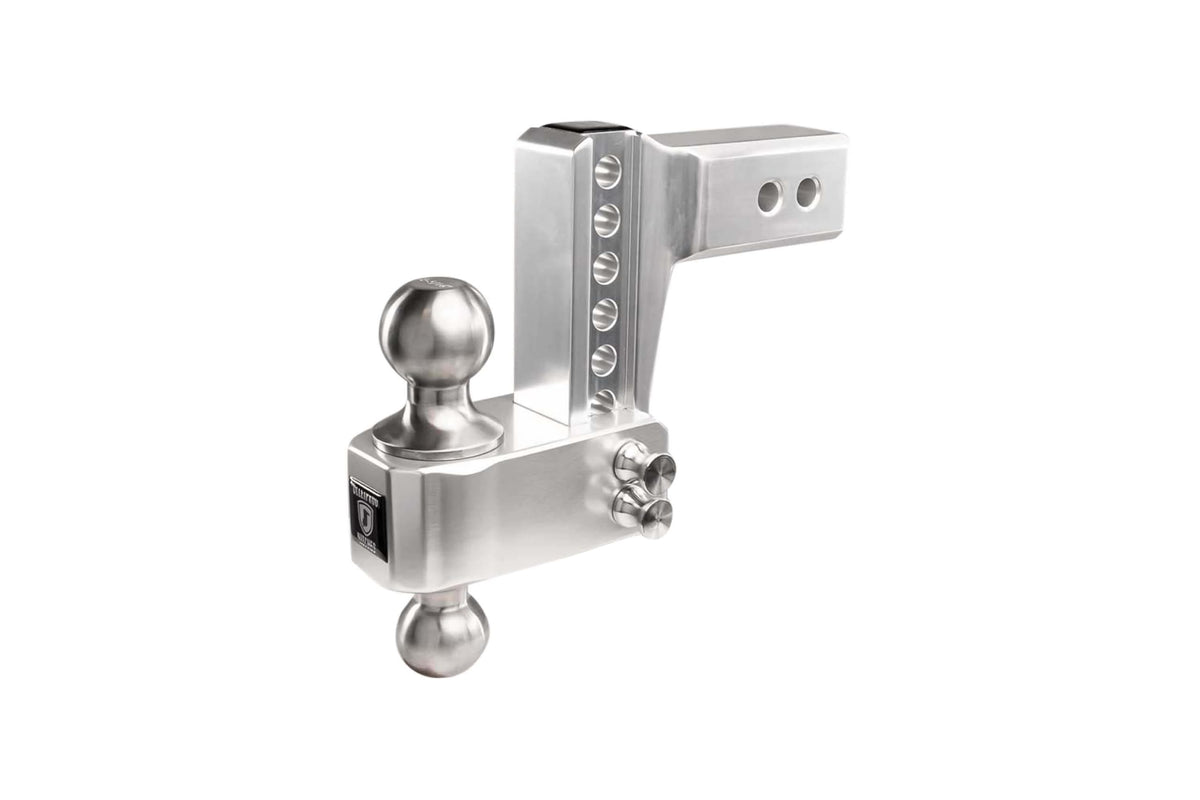 Bulletproof Hitches 2.5 in Shank Aluminum Hitch 4 in DROP/RISE with Stainless Steel Dual Ball - AL254S