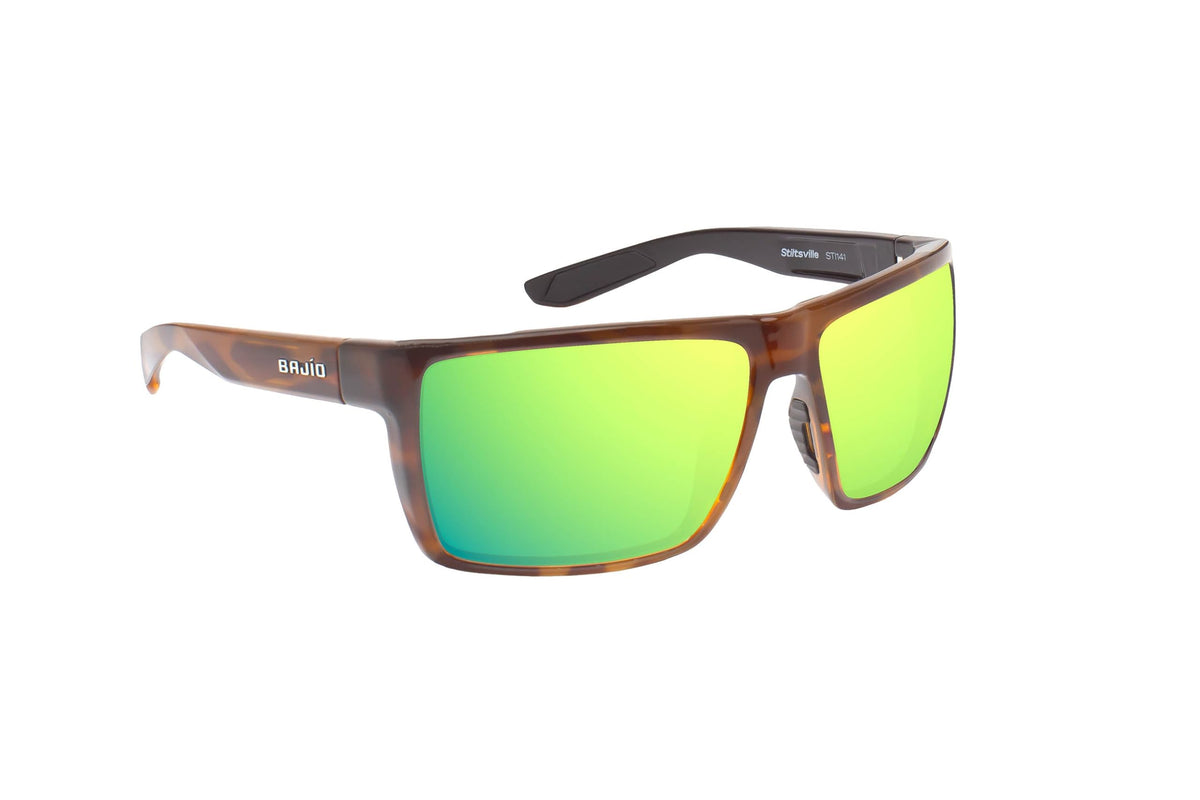 Bajio Sunglasses Stiltsville Green Mirror Glass Brown Tort G - STI141112