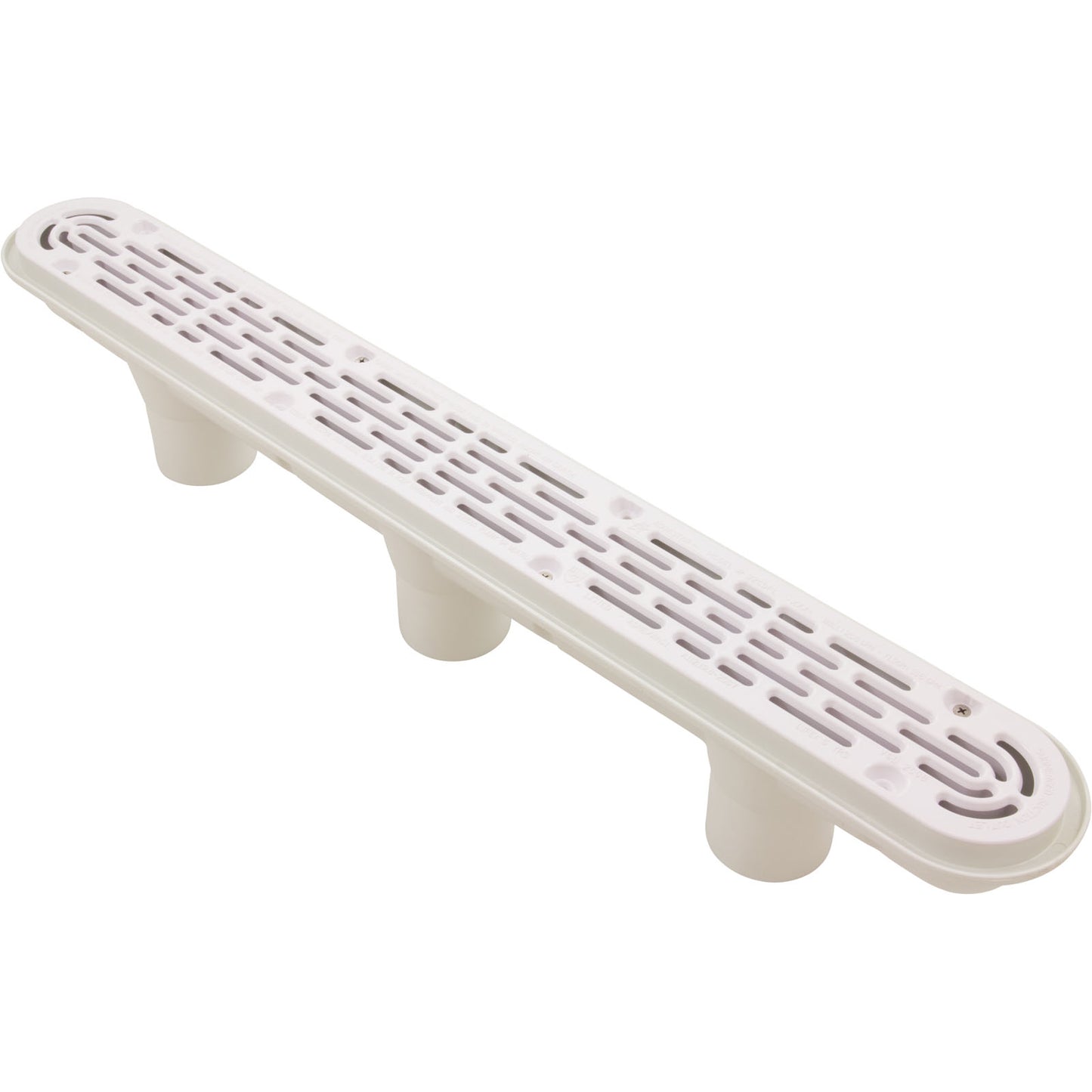 Channel Drain, Aquastar, 32", Flat Grate,For Concrete, White