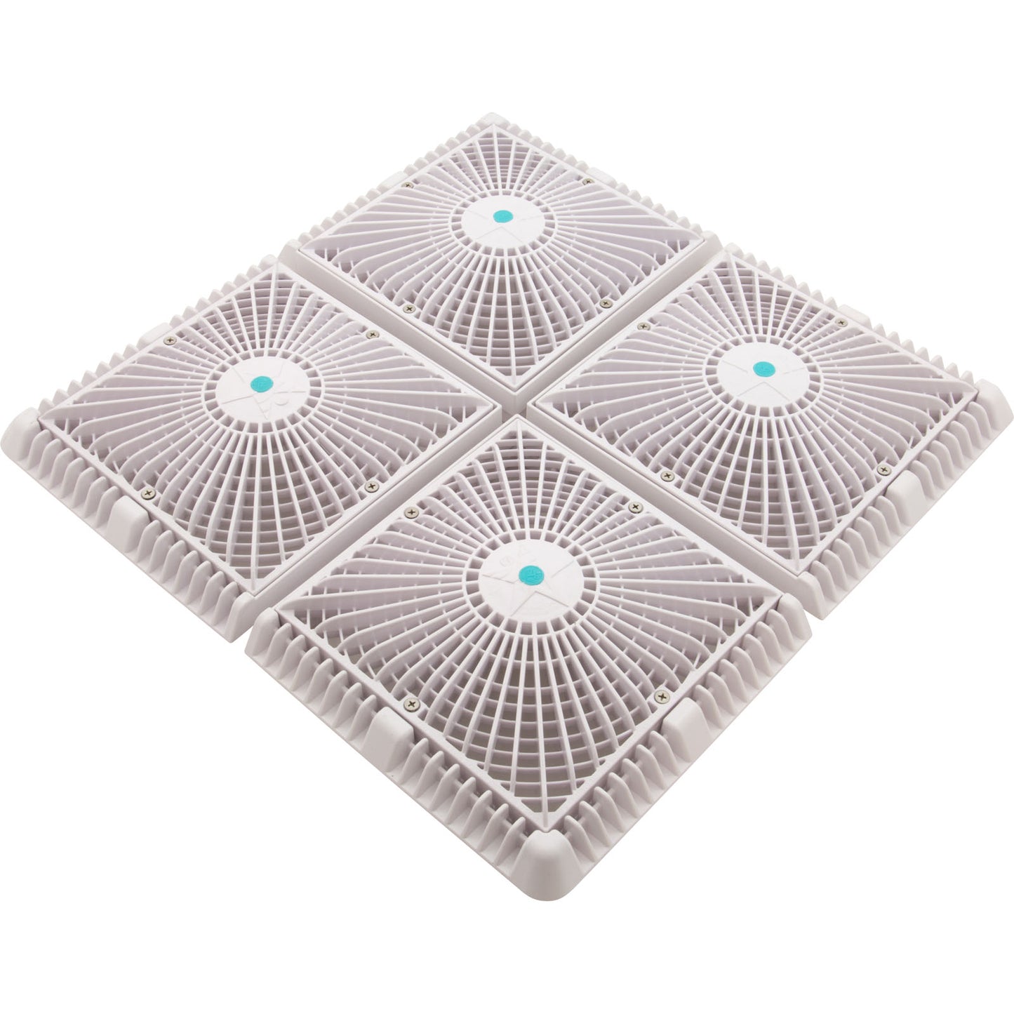Drain Cover, Aquastar Star,18" Square(4x9),w/Risers,Wht,VGB