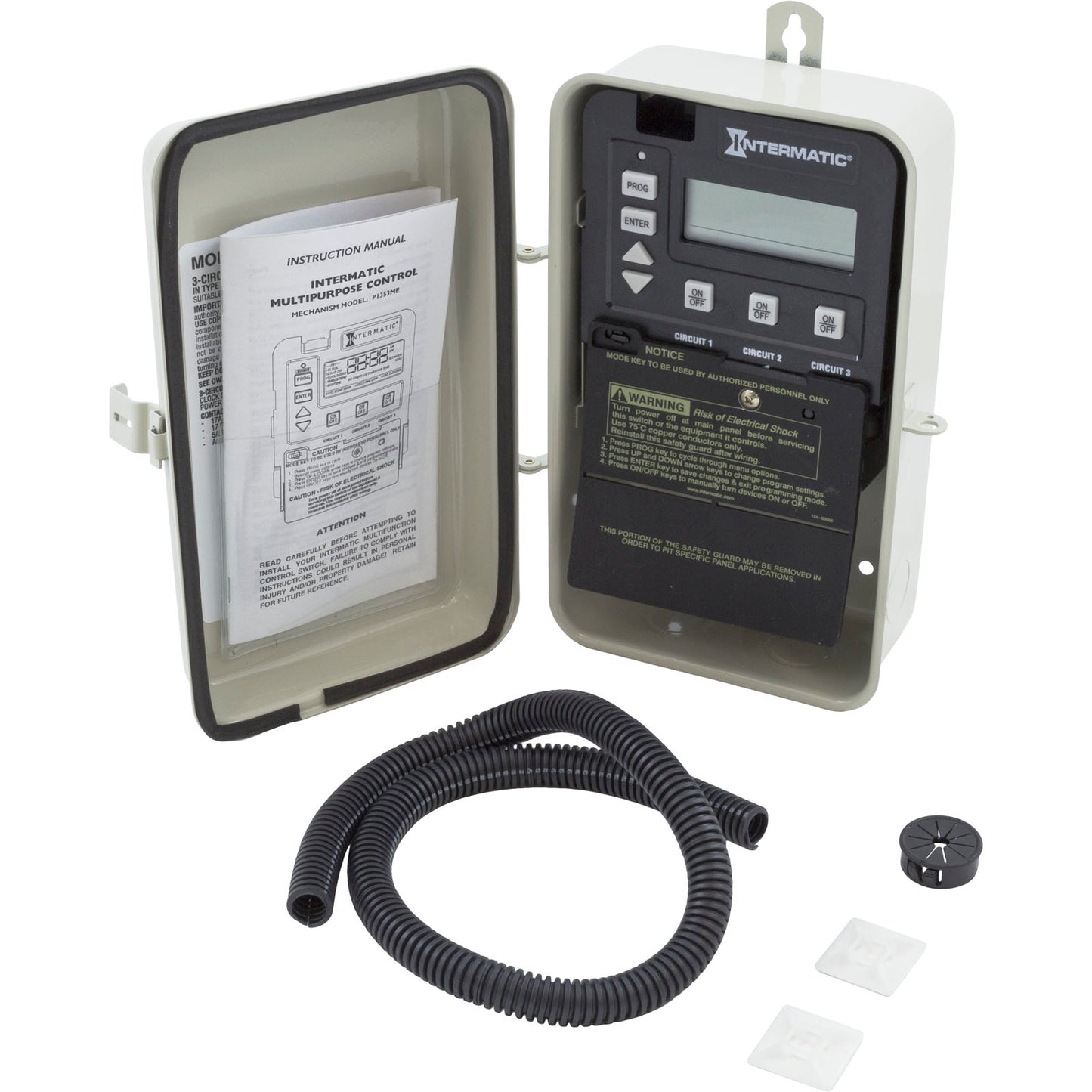 Time Clock, Intermatic PE153, 24 hr, 115v/230v,3PST, Digital