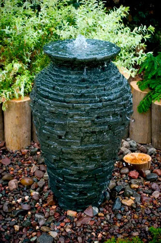 STACKED SLATE URN FOUNTAIN KIT - 33.5" H (85 CM)