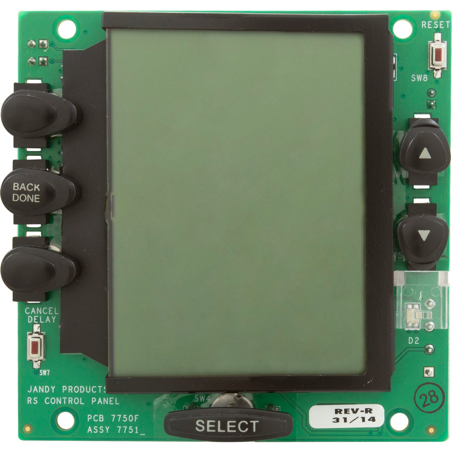 PCB Assy, Zodiac Jandy AquaLink OneTouch, LCD, Black Buttons