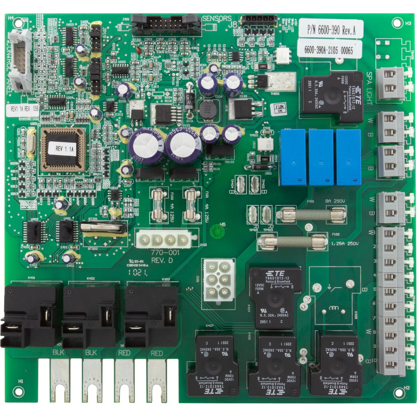 PCB, Sundance Spas 880NT, 2-Pump, LCD, 2014