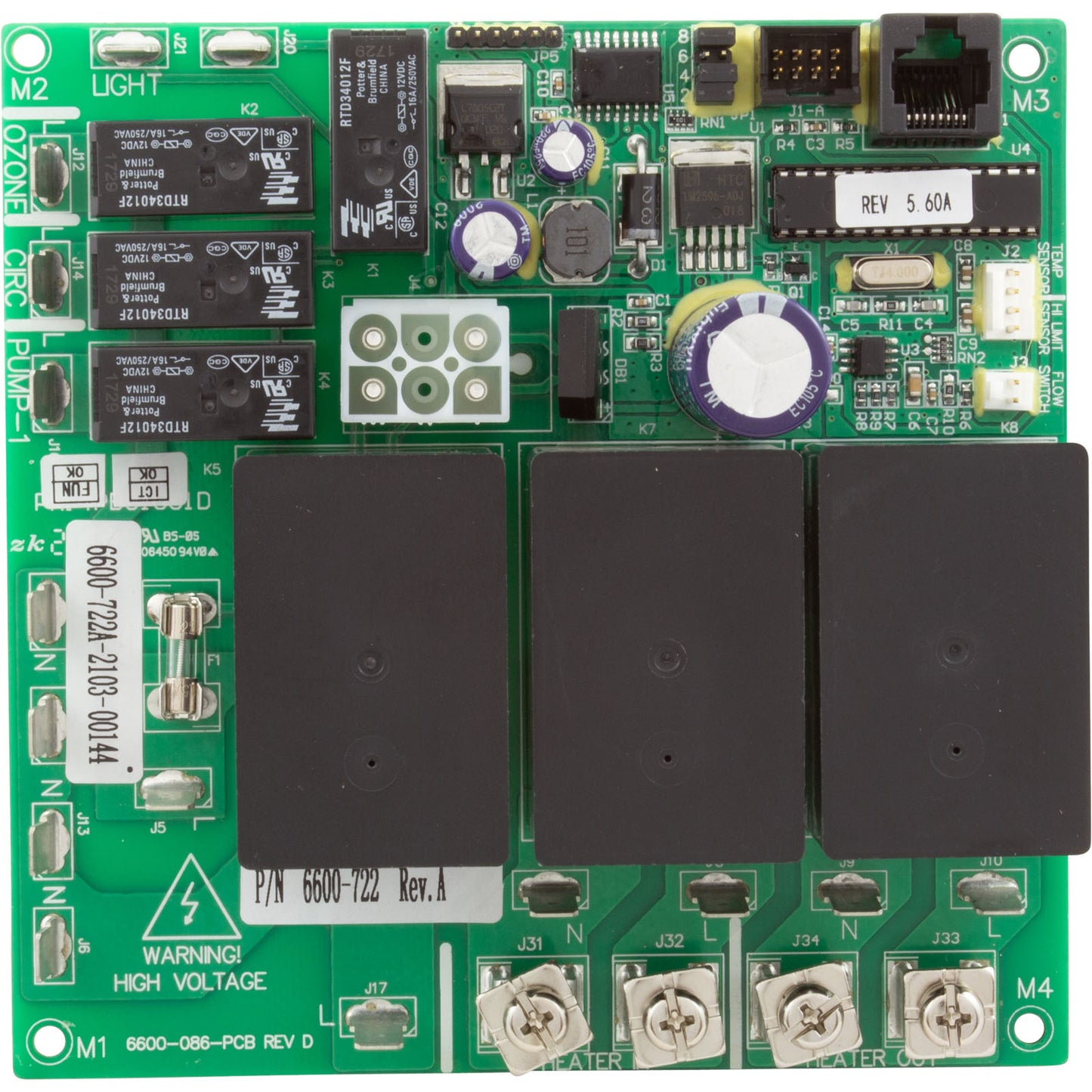 PCB, Sundance J200/Del Sol LED,LX-10, No Circ Pump