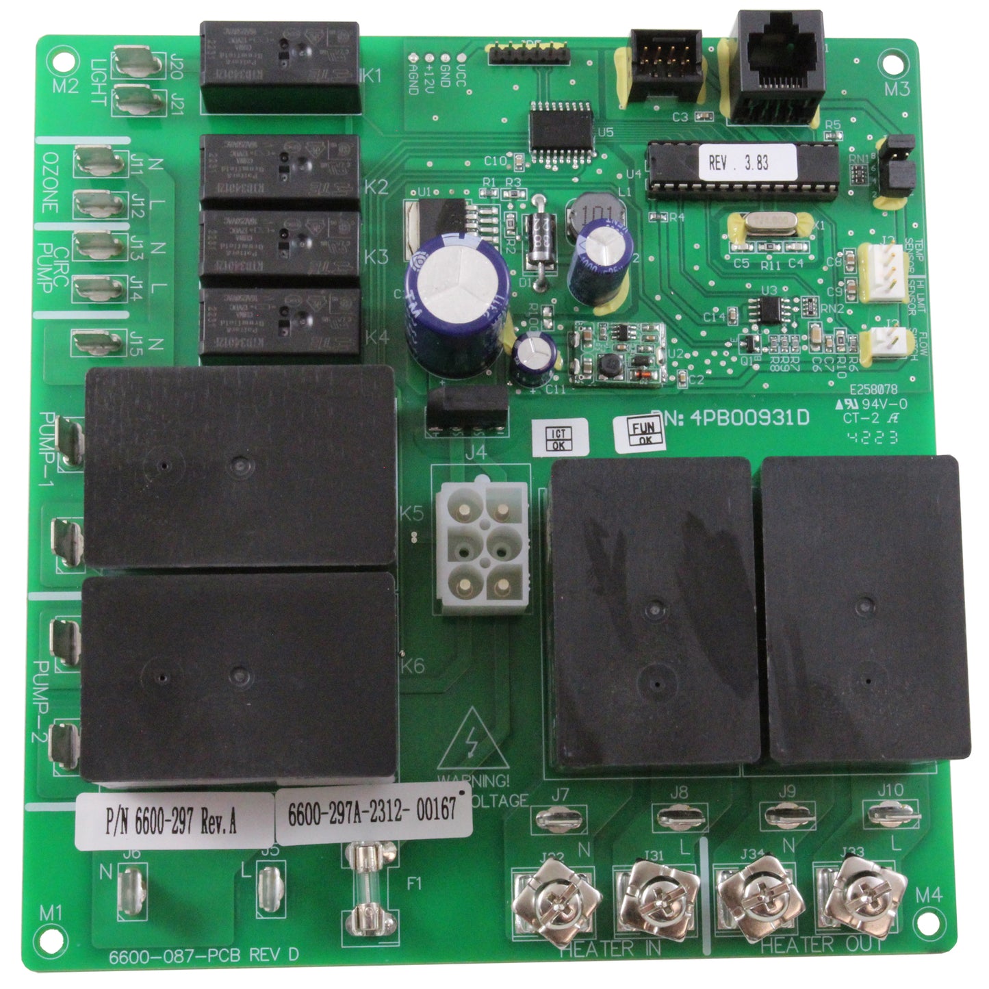 PCB, Jacuzzi J300, 2-Pump, 230V, 50/60Hz