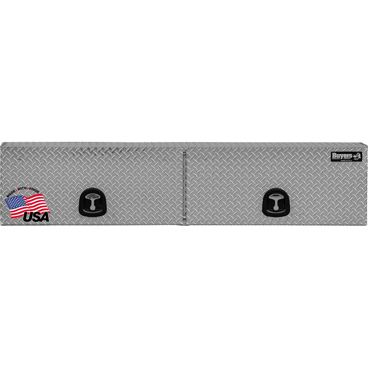 Buyers Products 1701356 Topsider Truck Tool Box, 16x13x88 Inch Diamond Tread Aluminum, Dual Flip-Up Doors, Locking Compression Latches, Weather Resistant, No-Drill Mount, Made in USA