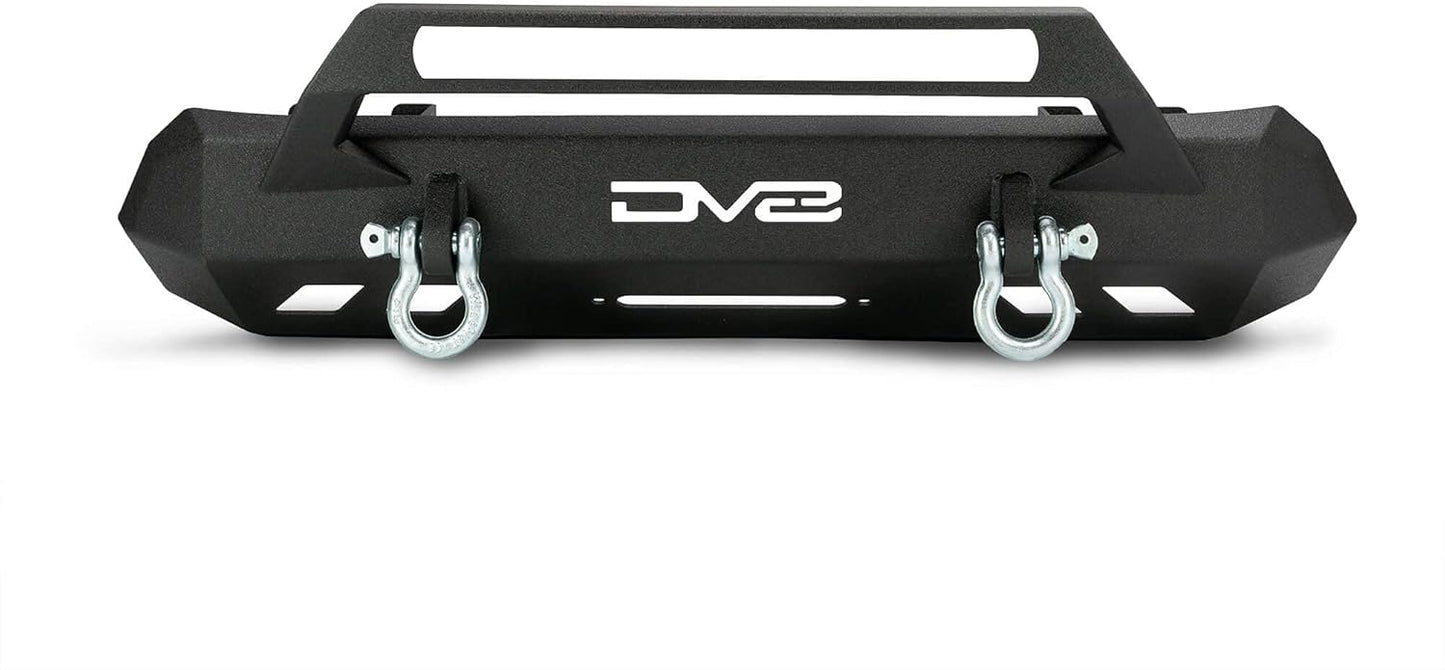 DV8 Offroad | FBTT1-05 | Front Bumper fits 2016-2021 Toyota Tacoma | Center Inlay Only | Winch Mount Included | Bull Bar | Strategic Airflow Cutouts | Welded Light Tabs, Black