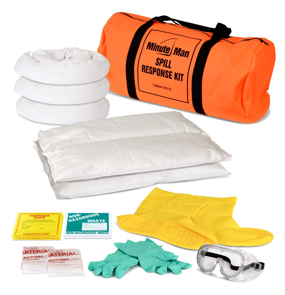 Minute Man Spill Containment Kit 7 Gallon Universal Liquid Spill kit, White
