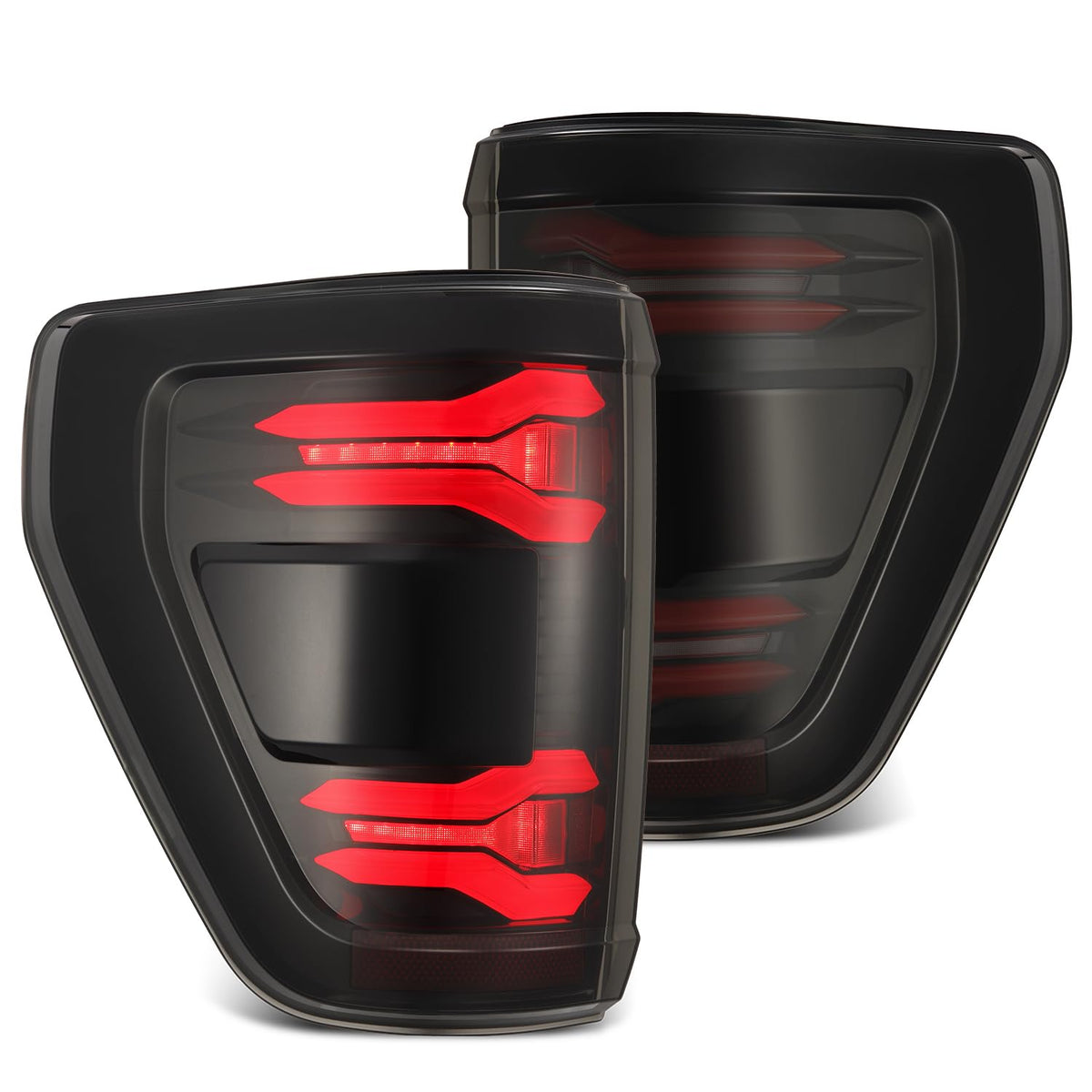 AlphaRex USA 2123 F150 Luxxseries LED Tail Lights BLACK/RED - 653050