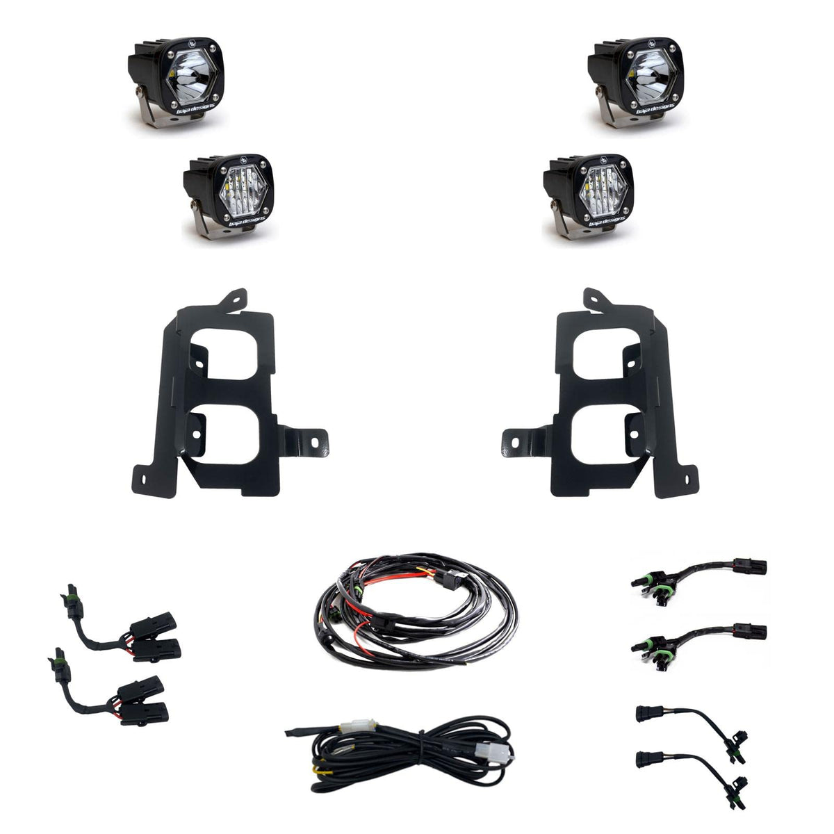 Baja Designs 2022 Sierra 2500HD/3500HD S1 Dual Fog Pocket Kit Wide CORNERING/SPOT/CLEAR/CLEA - 447855