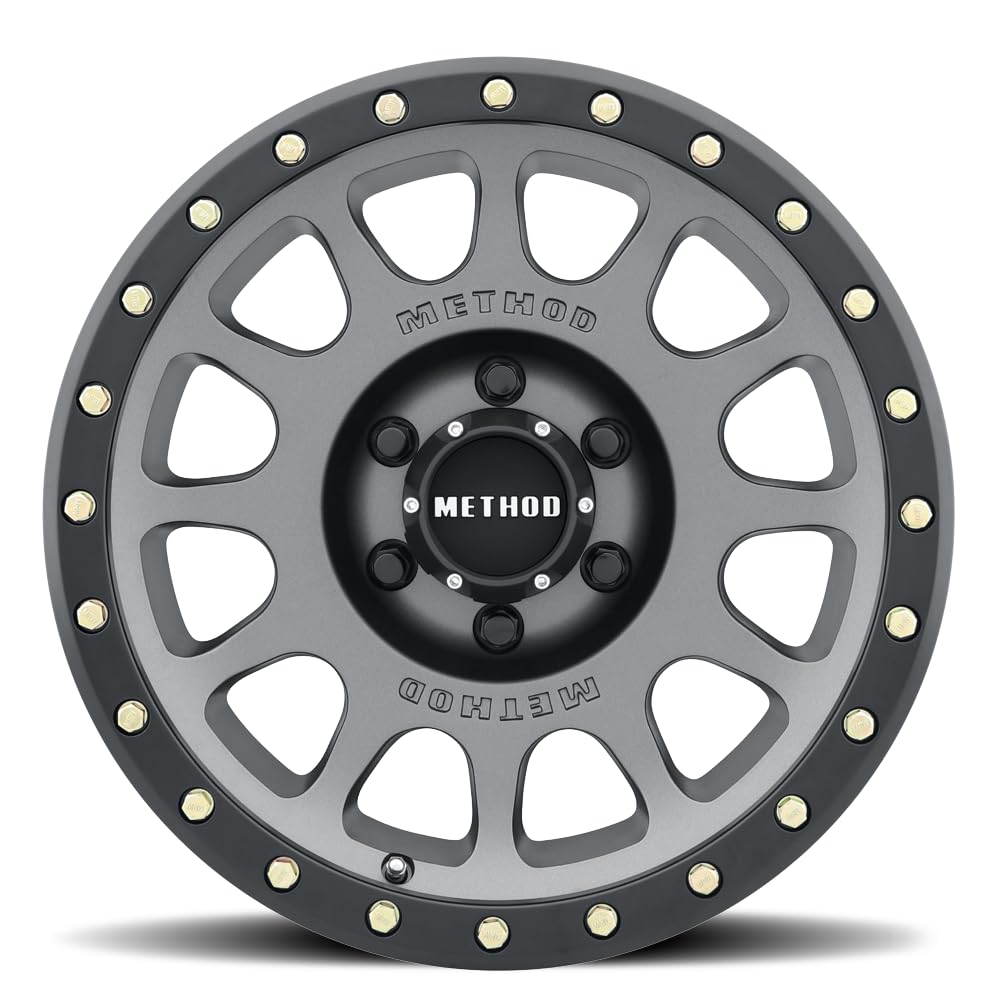 Method Race Wheels MR305 NV, 17x8.5, 0mm Offset, 6x5.5, 108mm Centerbore, Titanium - Matte Black Lip, MR30578560800