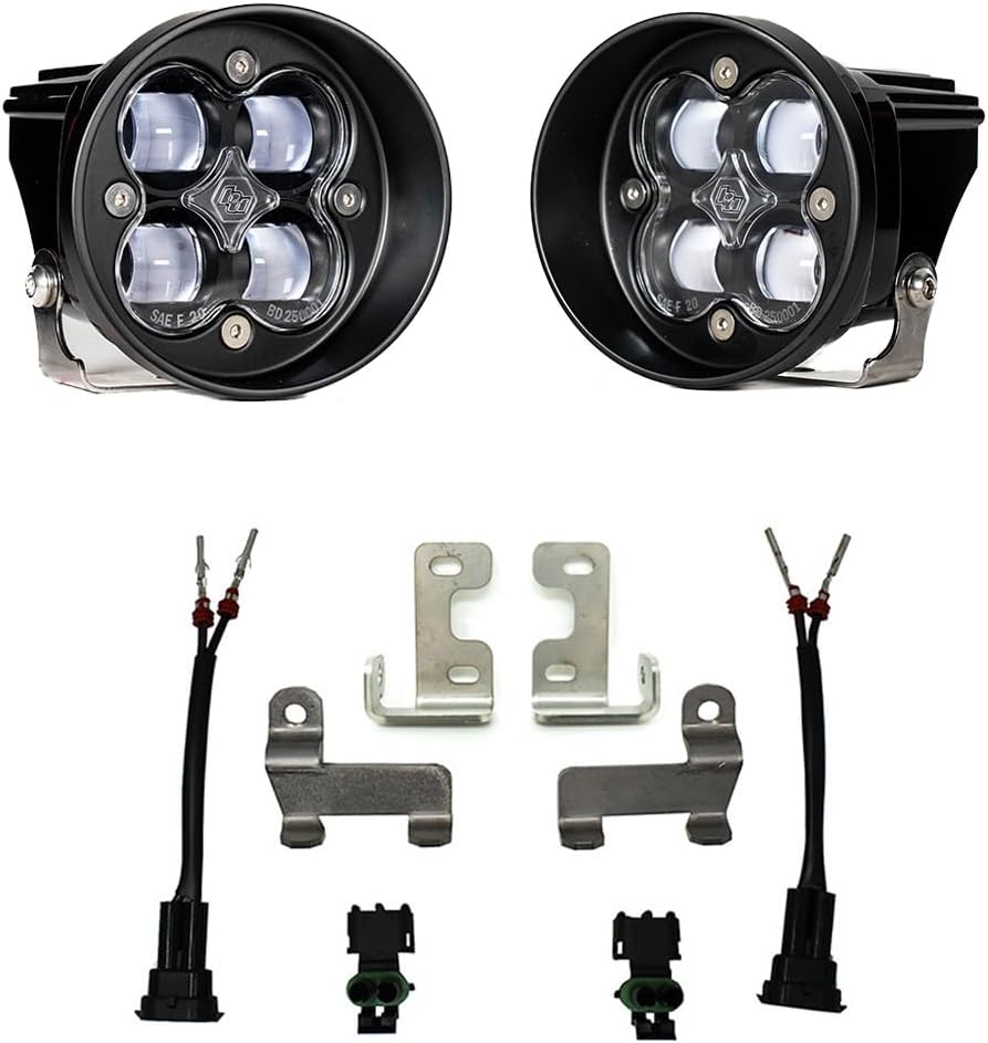 Baja Designs Squadron-R SAE Fog Pocket LED Light Kit for Toyota 4Runner, Tacoma, Tundra, Sequoia (SAE Fog; Clear)