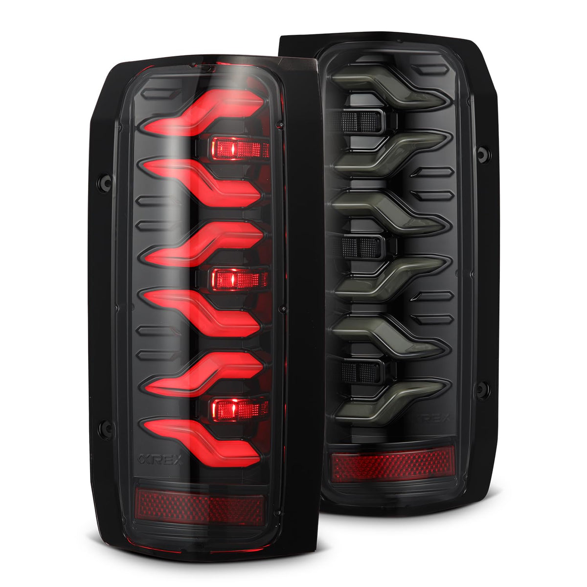 AlphaRex USA 8796 BRONCO/F150/250/350 Luxx LED Tail Lights Alphablack - 658006