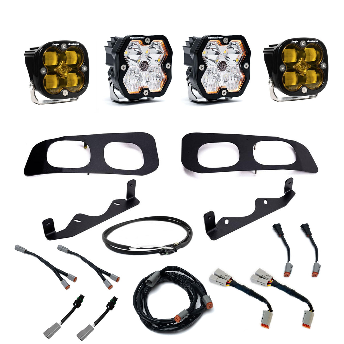 Baja Designs 23C F250/F350 Super Duty Dual Fog Pocket Kit Squadron SPORT/SAE 2.0 Baja Amber - 44-0032-UP