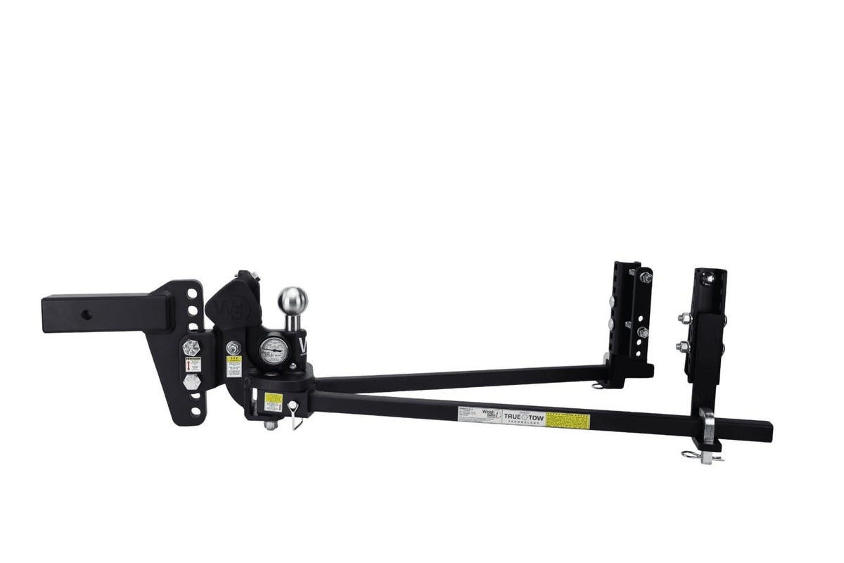 Weigh Safe TrueTow Heavyweight Distribution Hitch - Adjustable 4" Drop w/2" Shank - 18,500 lbs GTW w/Keyed-Alike Hitch Pin Lock, Coupler Lock, & Padlock