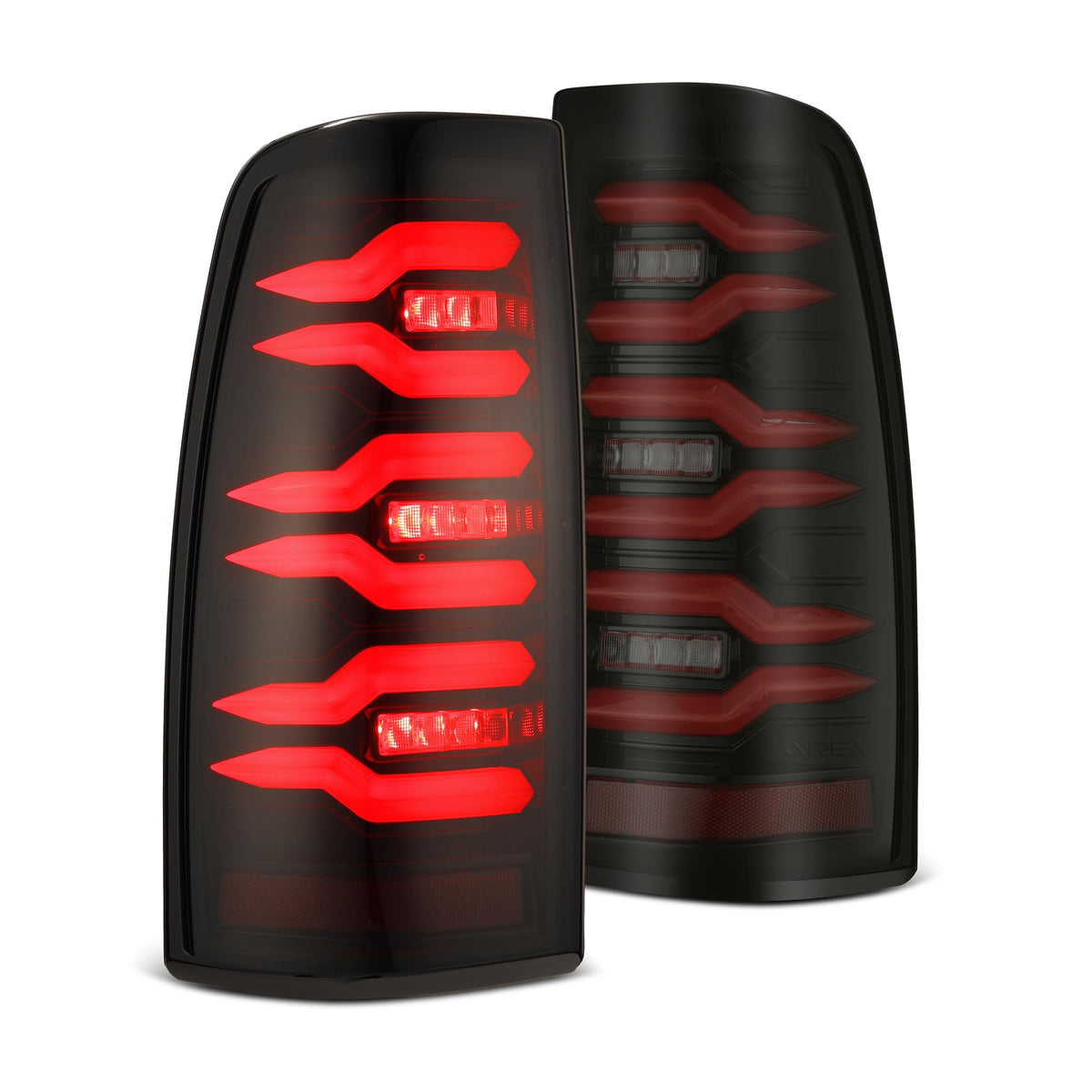AlphaRex USA 9906 SILVERADO/SIERRA 1500/2500/3500 Luxx LED Tail Lights Black Red - 620007