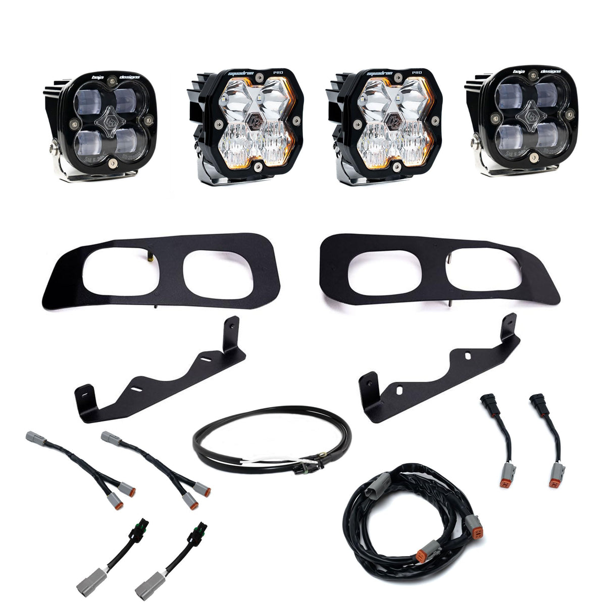 Baja Designs 23C F250/F350 Super Duty Dual Fog Pocket Kit Upfitter Squadron PRO/SAE 2.0 Clea - 44-0033-UP