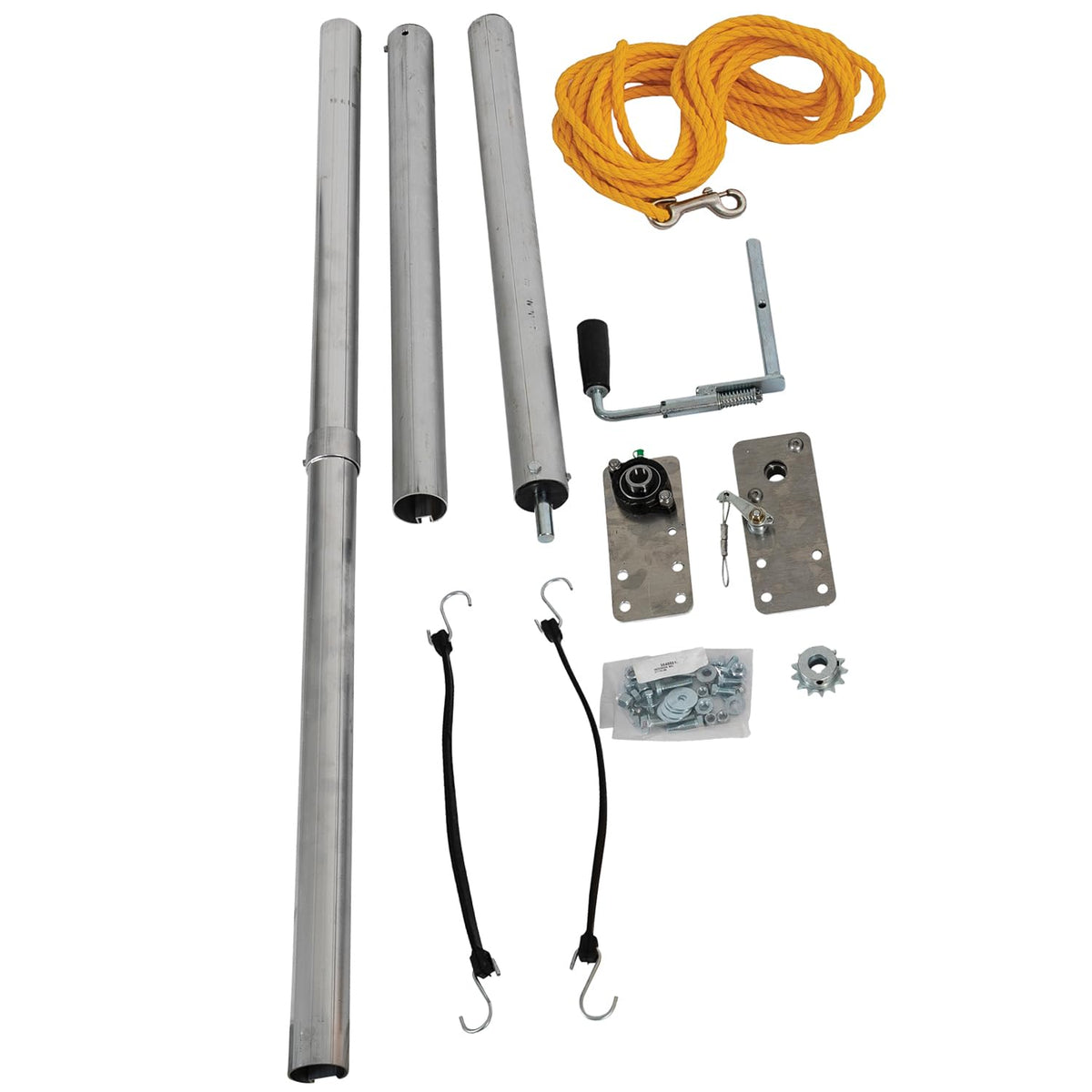 Buyers Products DTT Universal Manual Tarp Roller Kit, Tarp Not Included, W/Aluminum End Mounting Plates & Detented Locking Crank Handle, No Deflector, Dump Body Accessories, Dump Trailer Accessories