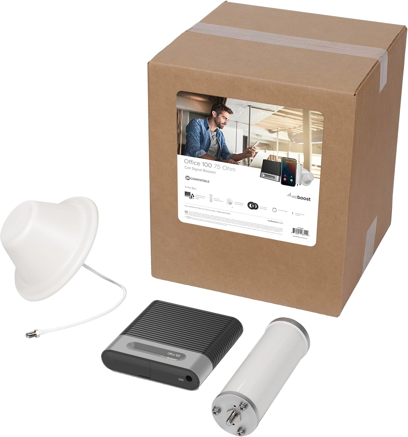 weBoost for Business Office 100 (50 Ohm) Cell Phone Signal Booster | 5G/4G LTE | All U.S Carriers - Verizon, AT&T, T-Mobile & More | Up to 8,000 sq ft | FCC Approved