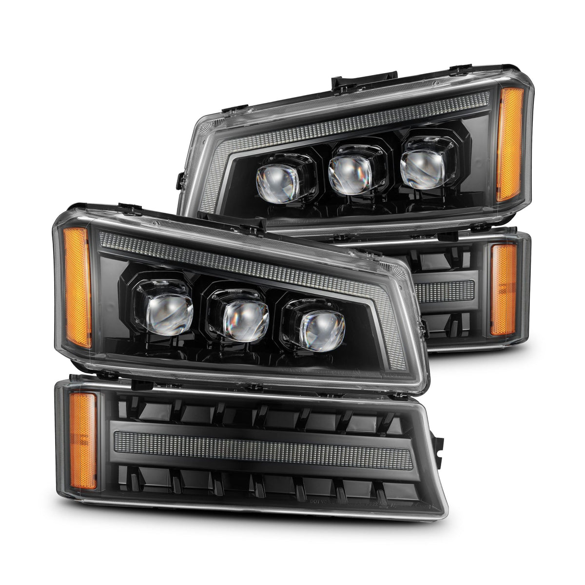 AlphaRex USA 0306 Silverado 1500/2500/3500 Avalanche Nova LED Projector HEADLIGHTS/ALPHABLACK - 880254