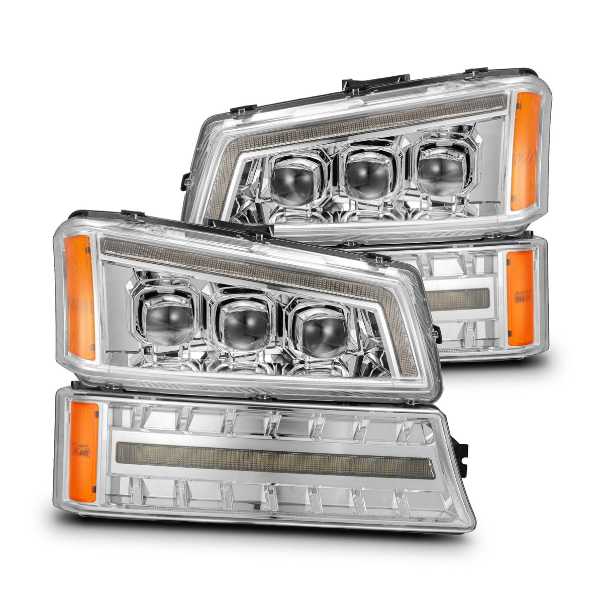 AlphaRex USA 0306 Silverado 1500/2500/3500 Avalanche Nova LED Projector HEADLIGHTS/CHROME - 880255
