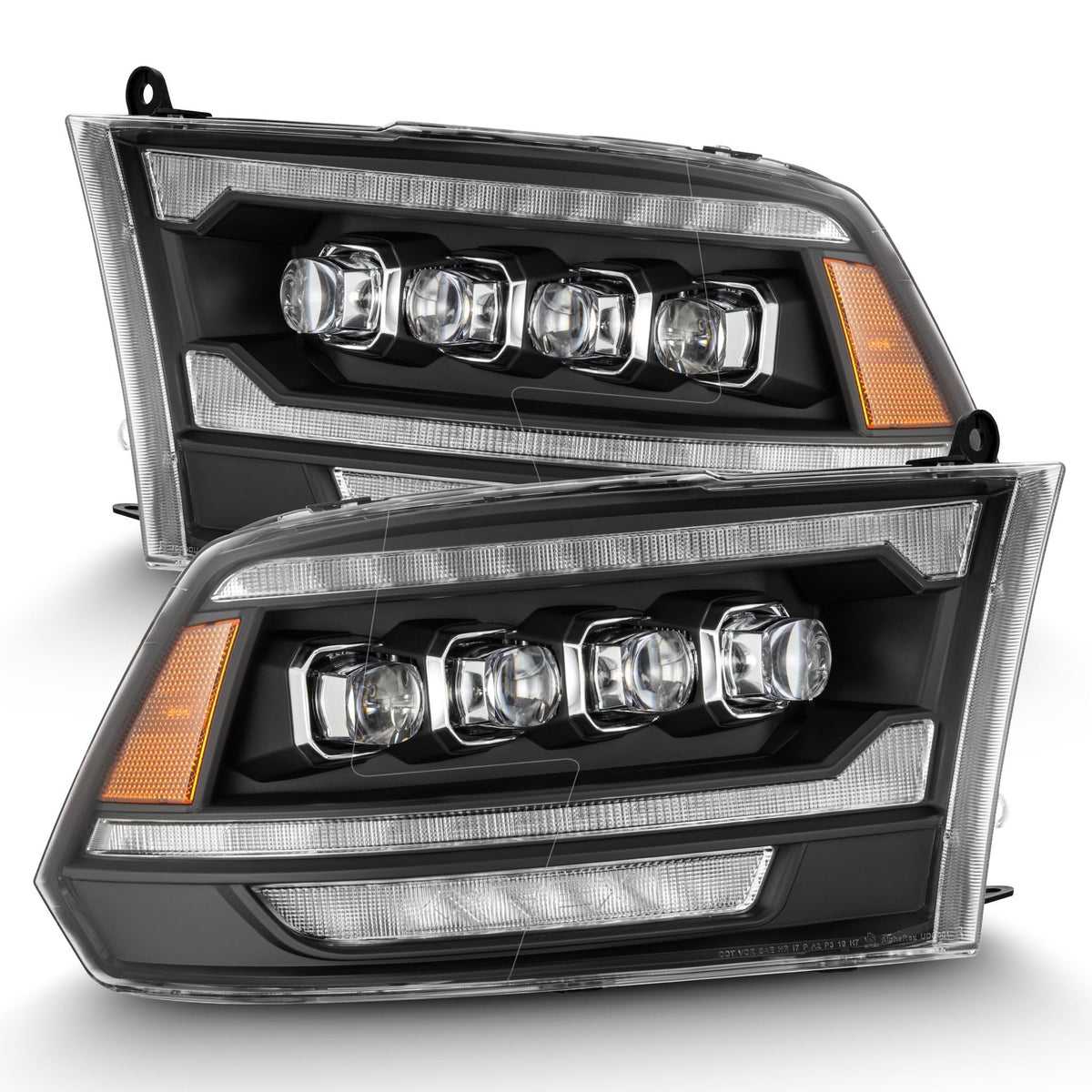 AlphaRex USA 0918 Ram 2500 LED Projector Headlights Plank Style with Act LIGHT/SEQ Signal & Dr - 880556