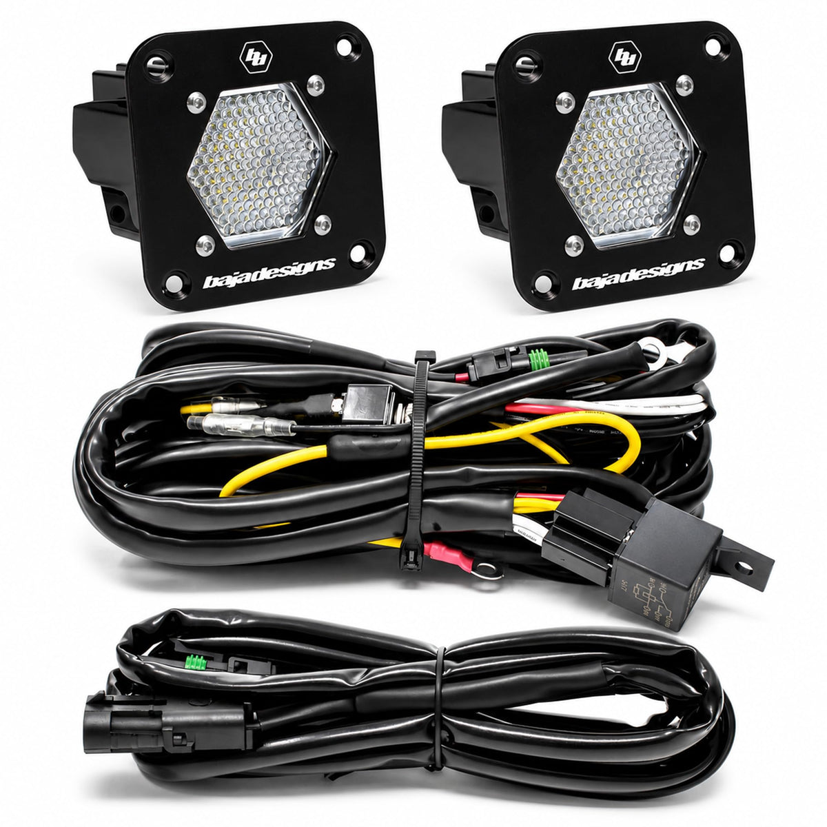 Baja Designs S1 Black Flush Mount LED Auxiliary Light Pod Reverse KIT(WORK/SCENE;CLEAR) - 387809
