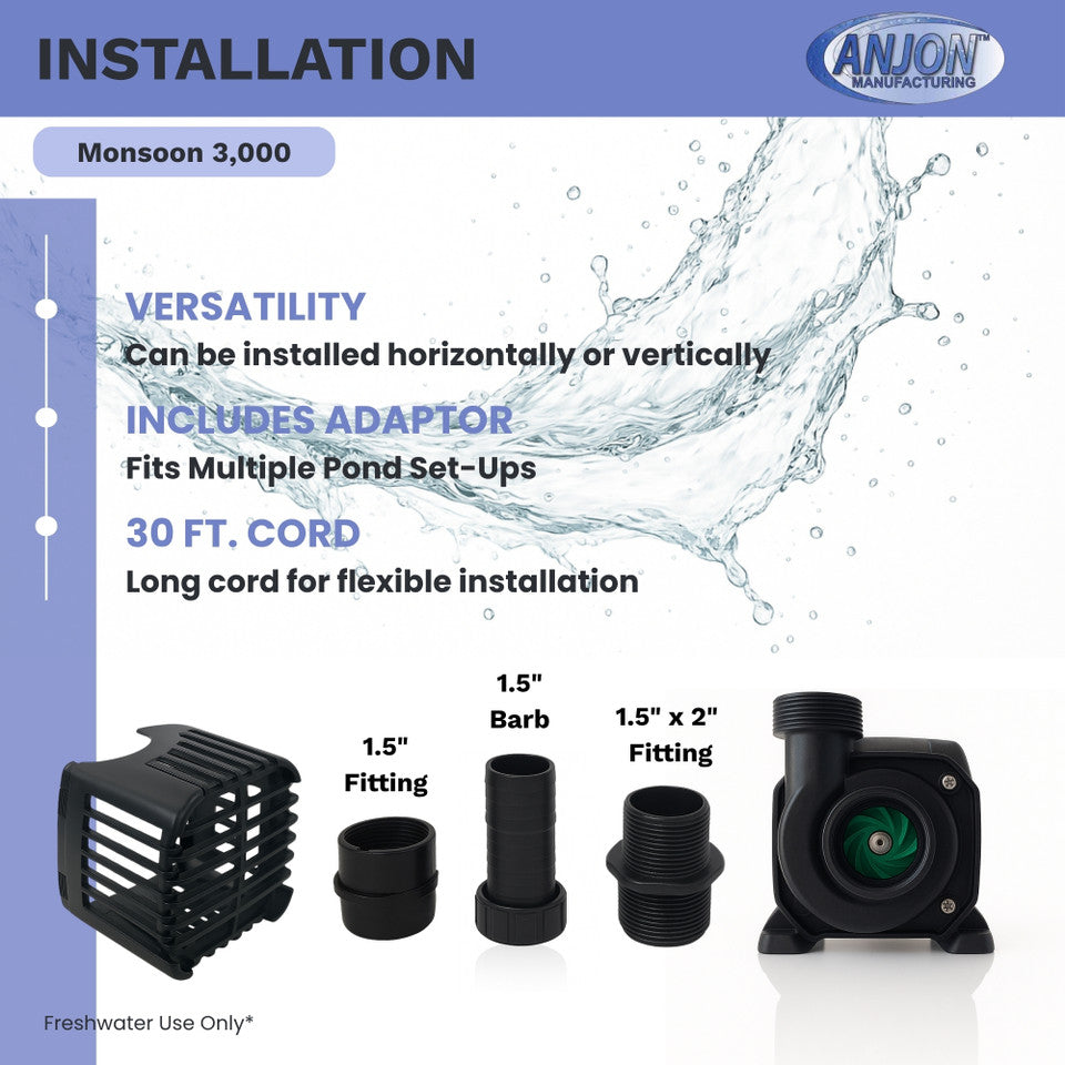 Monsoon 3,000 GPH Submersible Pump