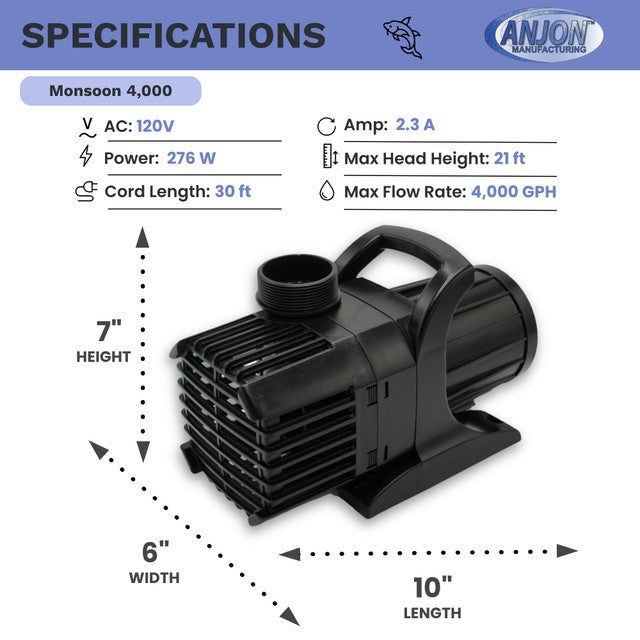 Monsoon 4,000 GPH Submersible Pump