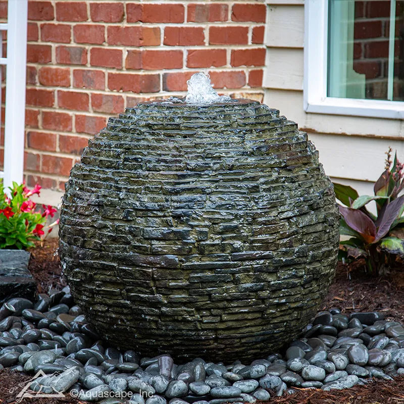 STACKED SLATE SPHERE - 24" DIA (61 CM)