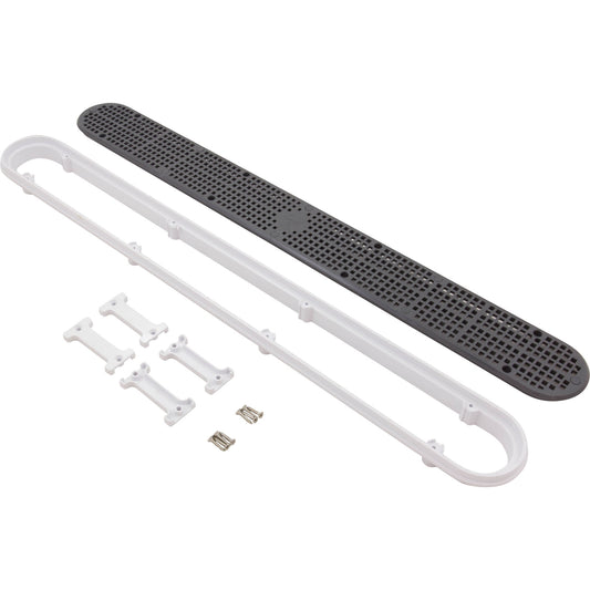 32" Channel Drain With Frame, Dk Gray