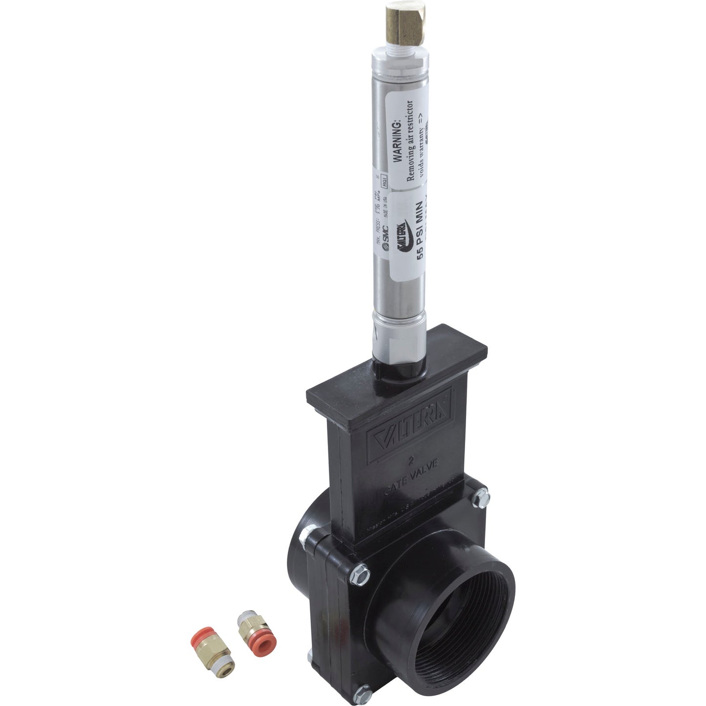 Gate Valve, 3 pc Pneumatic, Valterra, 2"fpt x 2"fpt, 40psi