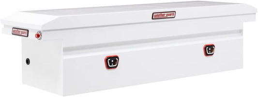 Weather Guard Saddle Truck Tool Box Steel Full Low Profile White