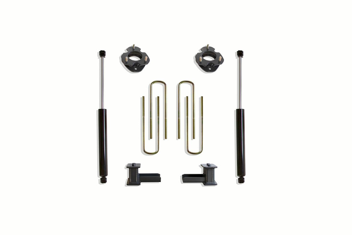 MAX TRAC SUSPENSION'S Part# 904140 is A 5" Rear Box KIT Including 2.5" Lift STRUT SPACERS, 4" Lift Blocks, U-Bolts & A Pair of MAX TRAC Rear Shocks