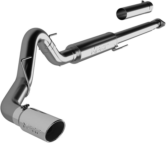 MBRP S5259AL Cat Back 4 Inch Inlet Steel Side Exit Exhaust Tailpipe Fits select: 2015-2016 FORD F150, 2019 FORD F150 SUPERCREW